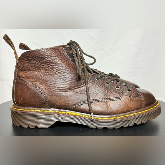 🇬🇧 VINTAGE Rare Dr. Doc Martens Brown Leather 8088 Combat Boots MADE IN ENGLAND - Picture 5 of 13